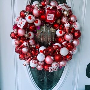 Valentine's Day Red and White Wreath